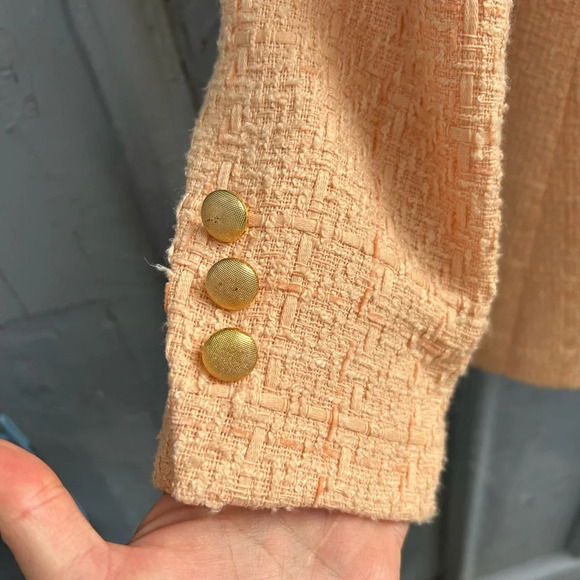 Jason Wu Peach Tweed Double  Breasted Blazer, size xs - Picture 5 of 12